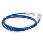 Picture of 3ft RJ-45 (Male) to RJ-45 (Male) Cat6 Straight Booted, Snagless Blue Slim UTP Copper PVC Patch Cable