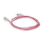 Picture of 3ft RJ-45 (Male) to RJ-45 (Male) Cat6 Straight Pink Slim UTP Copper PVC Patch Cable
