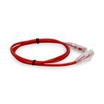 Picture of 3ft RJ-45 (Male) to RJ-45 (Male) Red Slim Cat6 Booted, Snagless UTP PVC TAA Compliant Copper Patch Cable