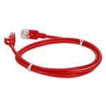 Picture of 3ft RJ-45 (Male) to RJ-45 (Male) Cat6A Straight Booted, Snagless Red Slim UTP Copper PVC Patch Cable