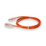 Picture of 3m RJ-45 (Male) to RJ-45 (Male) Cat6A Straight Snagless, Non-Booted Orange Slim UTP Copper PVC Patch Cable