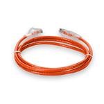 Picture of 3m RJ-45 (Male) to RJ-45 (Male) Cat6A Straight Snagless, Non-Booted Orange Slim UTP Copper PVC Patch Cable