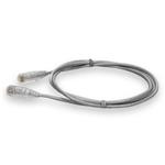 Picture of 3ft RJ-45 (Male) to RJ-45 (Male) Gray Slim Non-Booted, Non-Snagless Cat6 UTP PVC Copper Patch Cable