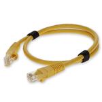 Picture of 3m RJ-45 (Male) to RJ-45 (Male) Cat6A Straight Booted, Snagless Yellow UTP Copper PVC Patch Cable