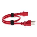 Picture of 19in NEMA 5-15P Male to C13 Female 14AWG 100-250V at 10A Red Power Cable