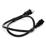 Picture of 1ft NEMA 5-15P Male to C19 Female 14AWG 100-250V at 10A Black Power Cable