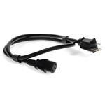 Picture of 1ft NEMA 5-15P Male to C19 Female 14AWG 100-250V at 10A Black Power Cable