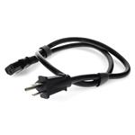 Picture of 2ft NEMA 5-15P Male to C13 Female 14AWG 100-250V at 10A Black Power Cable