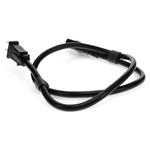 Picture of 2ft NEMA 5-15P Male to C13 Female 14AWG 100-250V at 10A Black Power Cable