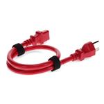 Picture of 3ft NEMA 5-15P Male to C13 Female 14AWG 100-250V at 10A Red Power Cable