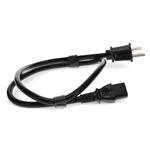 Picture of 3ft NEMA 5-15P Male to C13 Female 14AWG 100-250V at 10A Black Power Cable