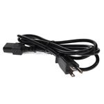 Picture of 10ft C13 Female to NEMA 5-15P Male 18AWG 100-250V at 10A Black Power Cable