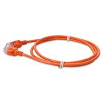 Picture of 6ft RJ-45 (Male) to RJ-45 (Male) Orange Microboot, Snagless Slim Cat6A UTP PVC Copper Patch Cable