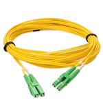 Picture of 1m ALC (Male) to ALC (Male) Yellow OS2 Duplex Fiber OFNR (Riser-Rated) Patch Cable with Microboot