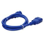 Picture of 10ft C13 Female to C14 Male 14AWG 100-250V at 10A Blue Power Cable