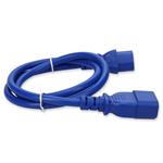 Picture of 10ft C13 Female to C14 Male 14AWG 100-250V at 10A Blue Power Cable