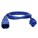 Picture of 0.91m C13 Female to C14 Male 14AWG 100-250V at 10A Blue Power Cable
