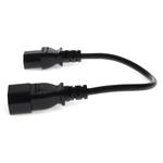 Picture of 1.5ft C13 Female to C14 Male 18AWG 100-250V at 10A Black Power Cable