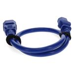 Picture of 4ft C13 Female to C14 Male 18AWG 100-250V at 10A Blue Power Cable
