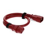 Picture of 5ft C13 Female to C14 Male 18AWG 100-250V at 10A Red Power Cable