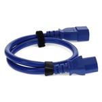 Picture of 7ft C13 Female to C14 Male 18AWG 100-250V at 10A Blue Power Cable