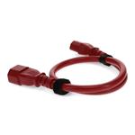 Picture of 7ft C13 Female to C14 Male 18AWG 100-250V at 10A Red Power Cable