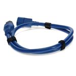 Picture of 2ft C13 Female to C14 Male 14AWG 100-250V at 10A Blue Power Cable