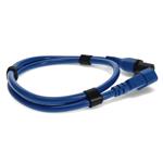 Picture of 4ft C13 Female to C14 Male 14AWG 100-250V at 10A Blue Locking Power Cable