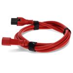 Picture of 4ft C13 Female to C14 Male 14AWG 100-250V at 10A Red Locking Power Cable