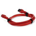 Picture of 4ft C13 Female to C14 Male 14AWG 100-250V at 10A Red Locking Power Cable