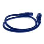 Picture of 15ft C14 Male to C15 Female 14AWG 100-250V at 10A Blue Power Cable