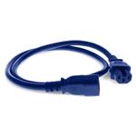 Picture of 0.91m C14 Male to C15 Female 14AWG 100-250V at 10A Blue Power Cable