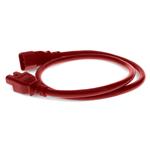 Picture of 4ft C14 Male to C15 Female 14AWG 100-250V at 10A Red Power Cable