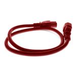 Picture of 4ft C14 Male to C15 Female 14AWG 100-250V at 10A Red Power Cable