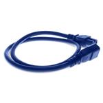 Picture of 5ft C14 Male to C15 Female 100-250V at 10A Blue Power Cable
