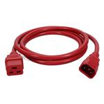 Picture of 2ft C14 Male to C19 Female 14AWG 100-250V at 10A Red Power Cable