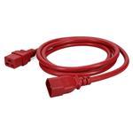 Picture of 1.83m C14 Male to C19 Female 14AWG 100-250V at 10A Red Power Cable