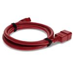Picture of 10ft C19 Female to C20 Male 12AWG 100-250V at 10A Red Power Cable