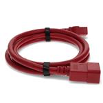 Picture of 10ft C19 Female to C20 Male 12AWG 100-250V at 10A Red Power Cable