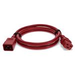 Picture of 1ft C19 Female to C20 Male 12AWG 100-250V at 10A Red Power Cable