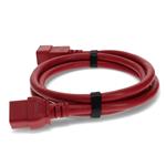 Picture of 7ft C19 Female to C20 Male 12AWG 100-250V at 10A Red Power Cable