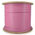 Picture of 1000ft Non-Terminated Cat6A Straight Pink STP Copper Plenum Patch Cable