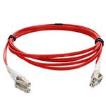 Picture of 10m LC (Male) to LC (Male) OM1 Straight Red Duplex Fiber OFNR (Riser-Rated) Patch Cable