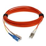 Picture of 20m LC (Male) to SC (Male) Orange OM1 & OS1 Duplex Fiber Mode Conditioning Cable