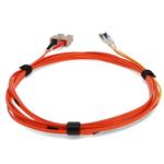 Picture of 1m LC (Male) to SC (Male) OM2 & OS1 Straight Orange Duplex Fiber Mode Conditioning (2x LC 50/125 to SC 50/125 & SC 9/125) Cable