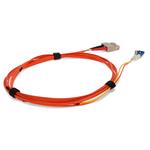 Picture of 2m LC (Male) to SC (Male) OM2 & OS1 Straight Orange Duplex Fiber Mode Conditioning (2x LC 50/125 to SC 50/125 & SC 9/125) Cable
