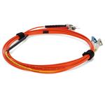 Picture of 2m LC (Male) to ST (Male) OM1 & OS1 Straight Orange Duplex Fiber Mode Conditioning (2x LC 62.5/125 to ST 62.5/125 & ST 9/125) Cable