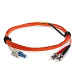 Picture of 2m LC (Male) to ST (Male) OM1 & OS1 Straight Orange Duplex Fiber Mode Conditioning (2x LC 62.5/125 to ST 62.5/125 & ST 9/125) Cable