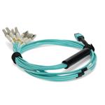 Picture of 0.5m MPO (Female) to 8xLC (Male) 8-Strand Aqua OM3 Fiber Fanout Cable