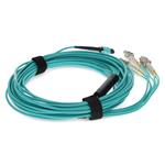 Picture of 10m MPO (Female) to 8xLC (Male) OM4 8-strand Straight Aqua Fiber Plenum Fanout Cable